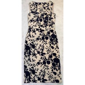 Lands’ End Floral Pencil Dress 🤍💙🌸
